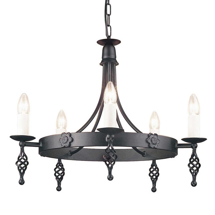Elstead Lighting Lustre Belfry 5 lumières BY5-BLACK