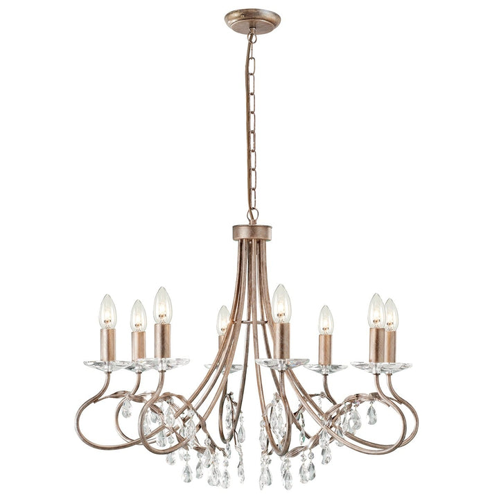 Elstead Lighting Lustre Christina 8 lumières CRT8-SILVER-GOLD