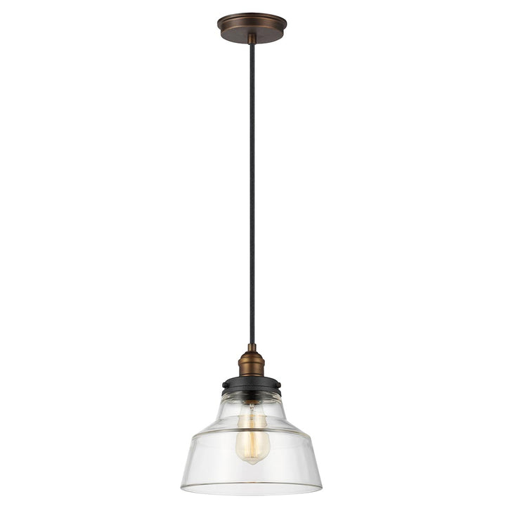 Elstead Lighting Suspension Baskin · Laiton vieilli peint · Patiné foncé · Ø 25.4 cm FE-BASKIN-P-A-BR