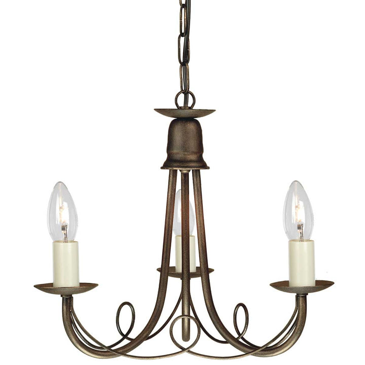 Elstead Lighting Lustre Minster 3 lumières MN3-BLK-GOLD