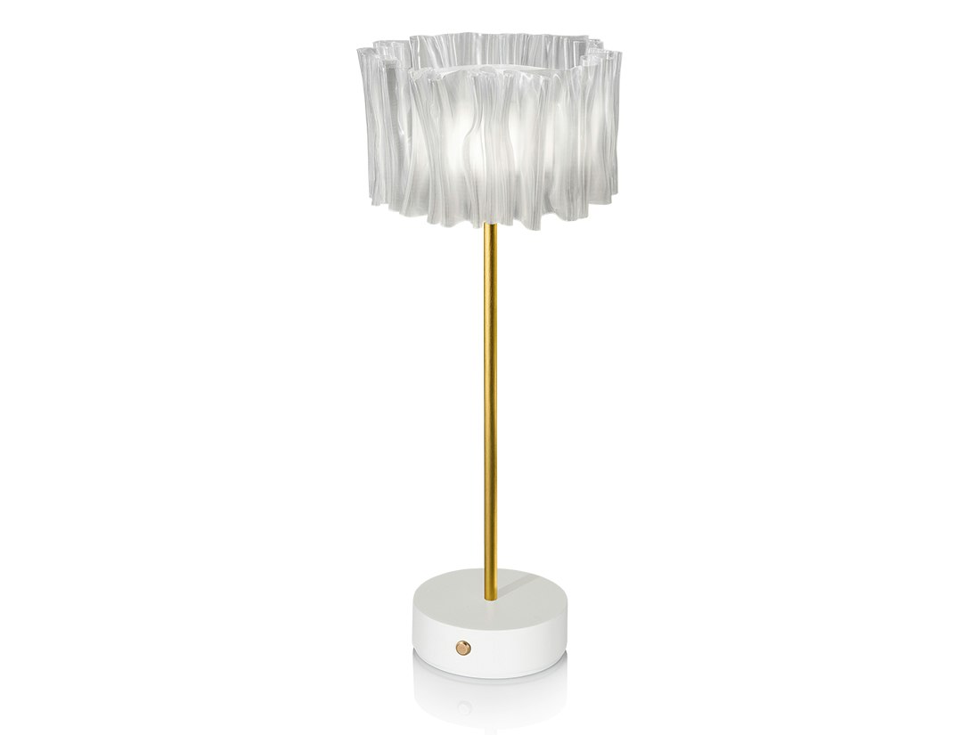 Slamp Accordéon Battery · Transparent · Blanc ACRT000PRW000BT000EU – Lampes à poser