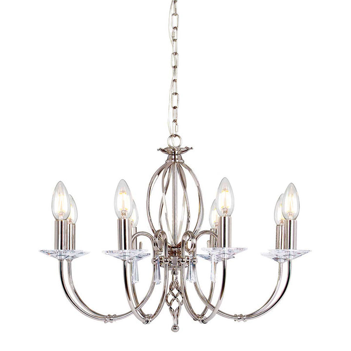 Elstead Lighting Lustre Aegean 8 lumières AG8-POL-NICKEL