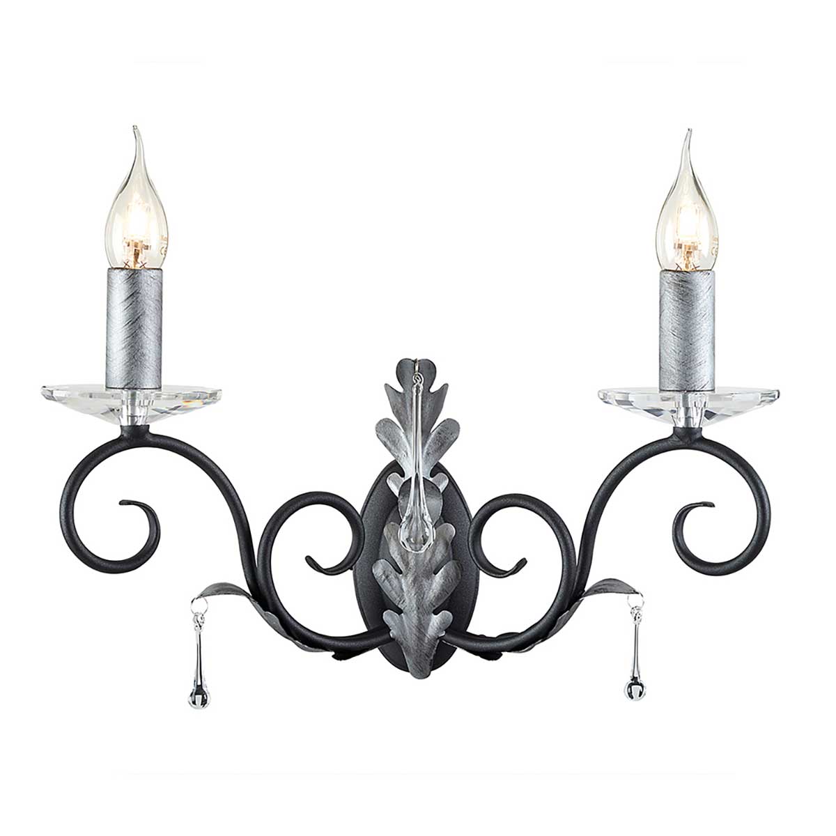 Elstead Lighting Applique Amarilli 2 lumières AML2-BLK-SILVER – Appliques murales