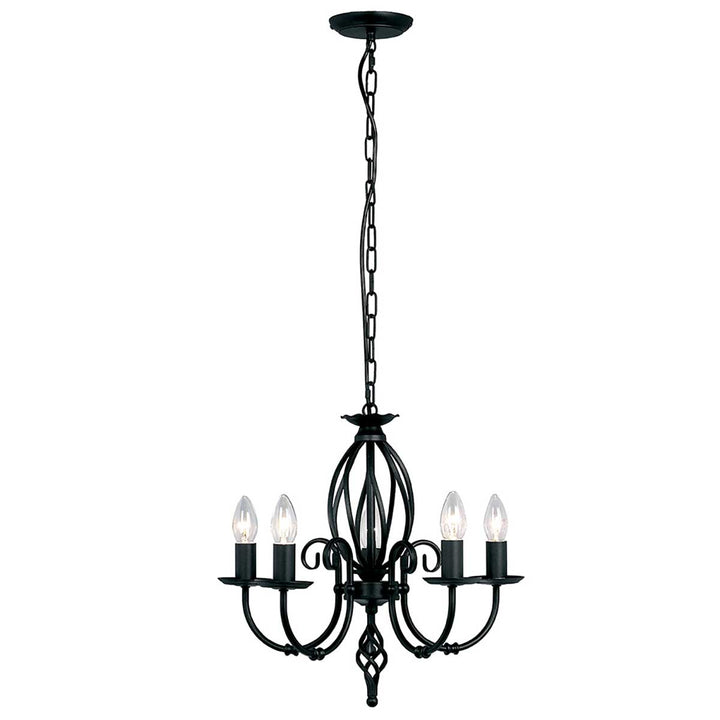 Elstead Lighting Lustre Artisan 5 lumières · Noir ART5-BLACK
