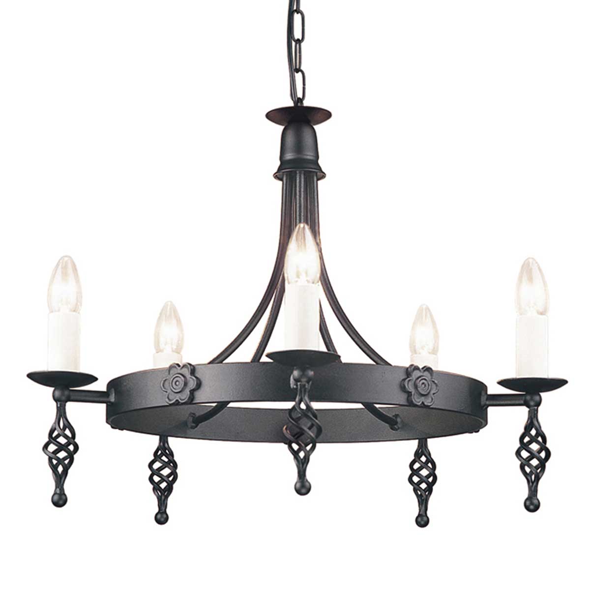 Elstead Lighting Lustre Belfry 5 lumières BY5-BLACK – Lustres