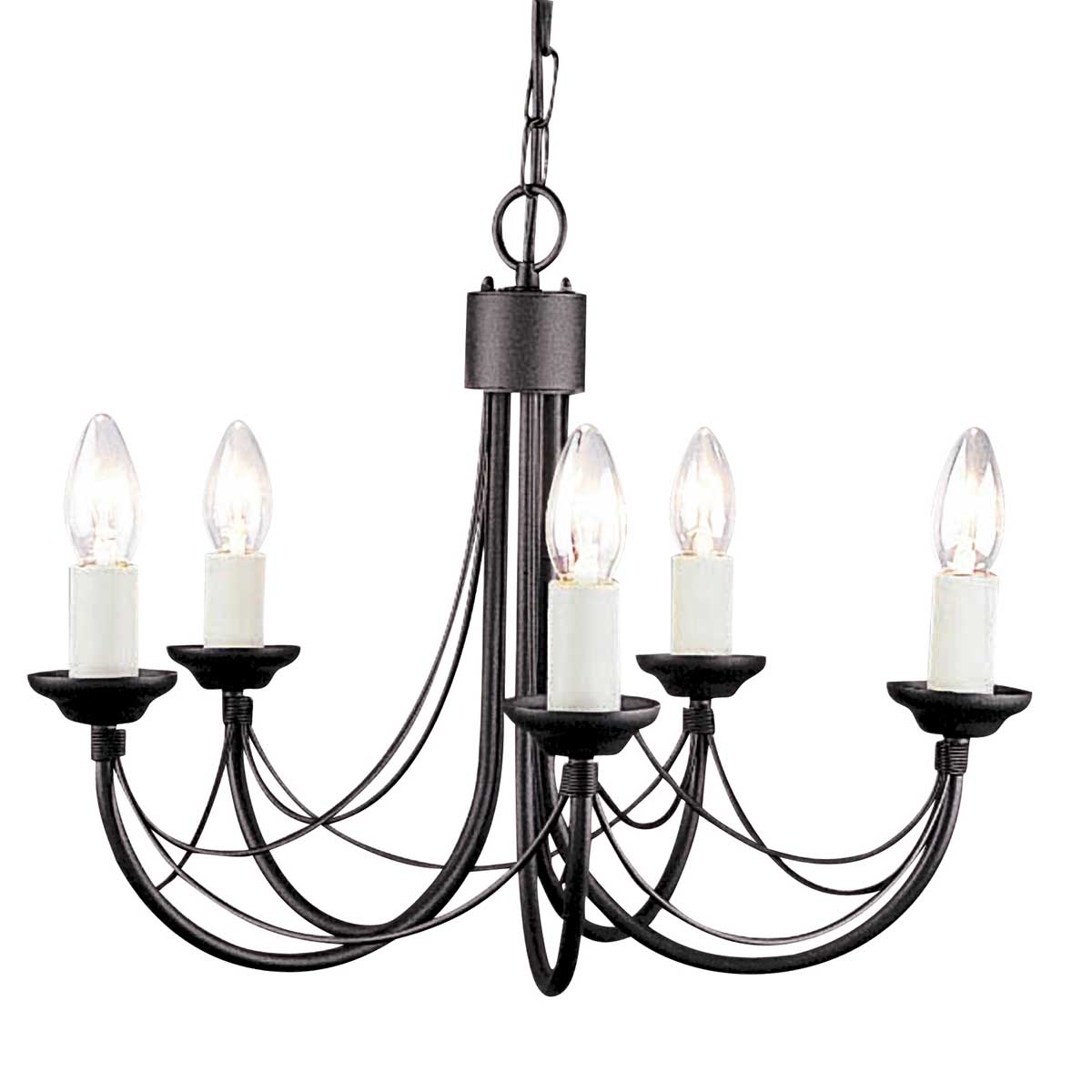 Elstead Lighting Lustre Carisbrooke 5 lumières CB5-BLACK – Lustres