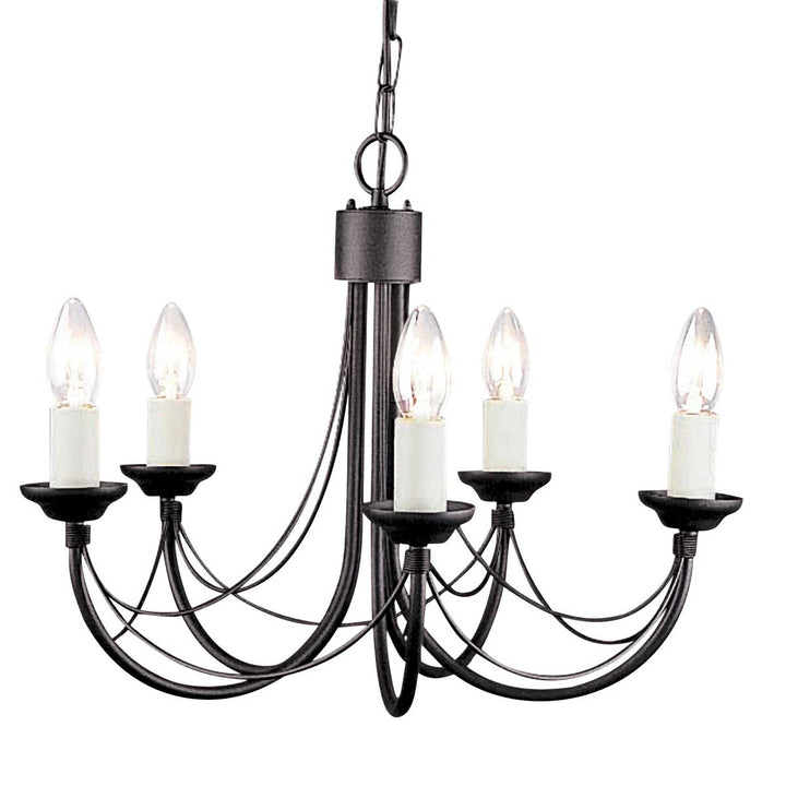 Elstead Lighting Lustre Carisbrooke 5 lumières CB5-BLACK