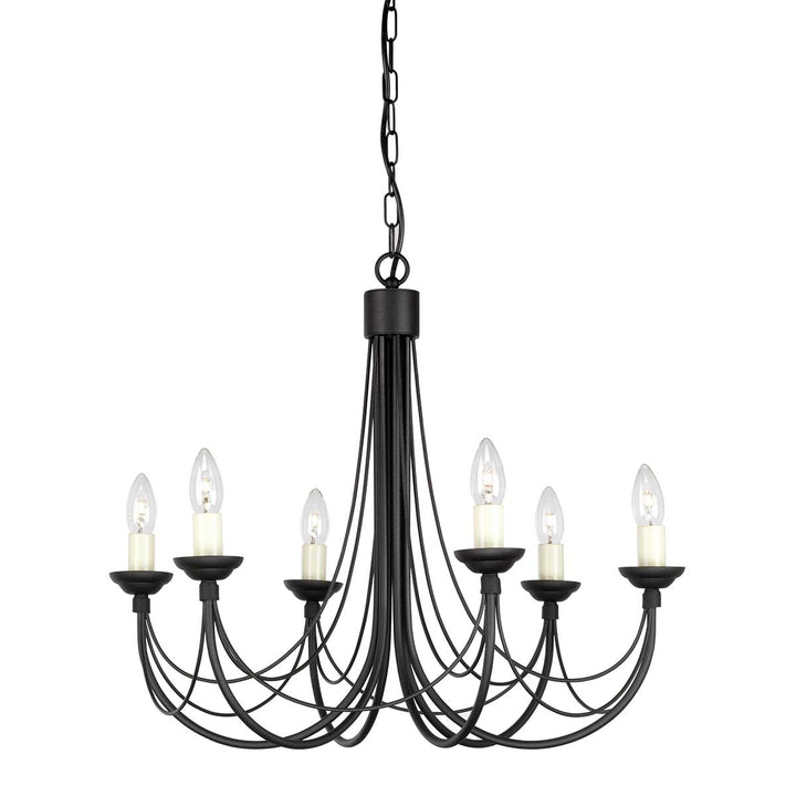Elstead Lighting Lustre Carisbrooke 6 lumières CB6-BLACK