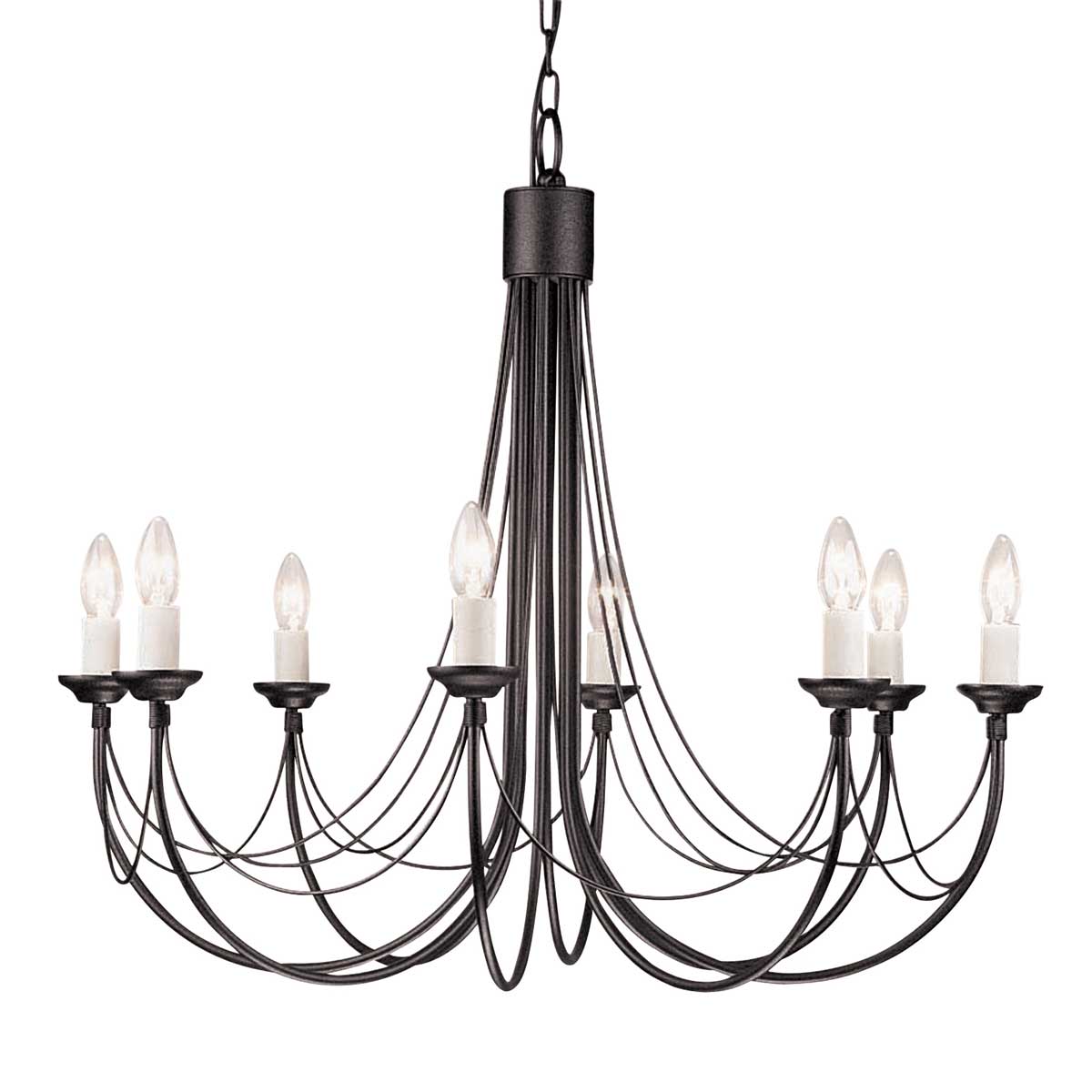 Elstead Lighting Lustre Carisbrooke 8 lumières CB8-BLACK – Lustres
