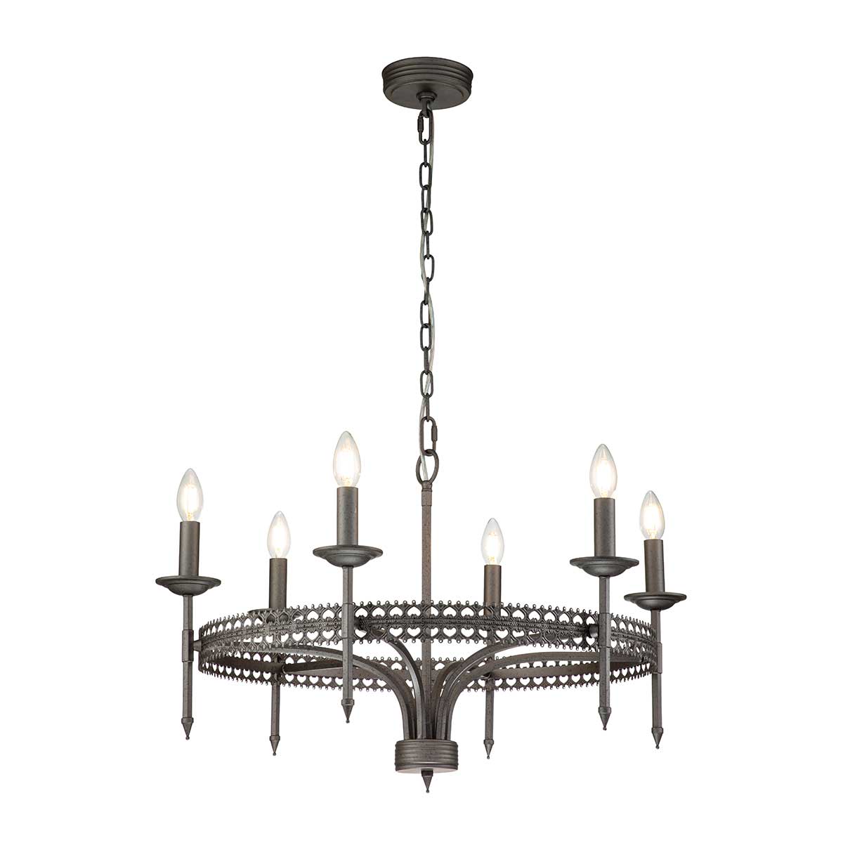 Elstead Lighting Lustre Crown 6 lumières CROWN6 – Lustres
