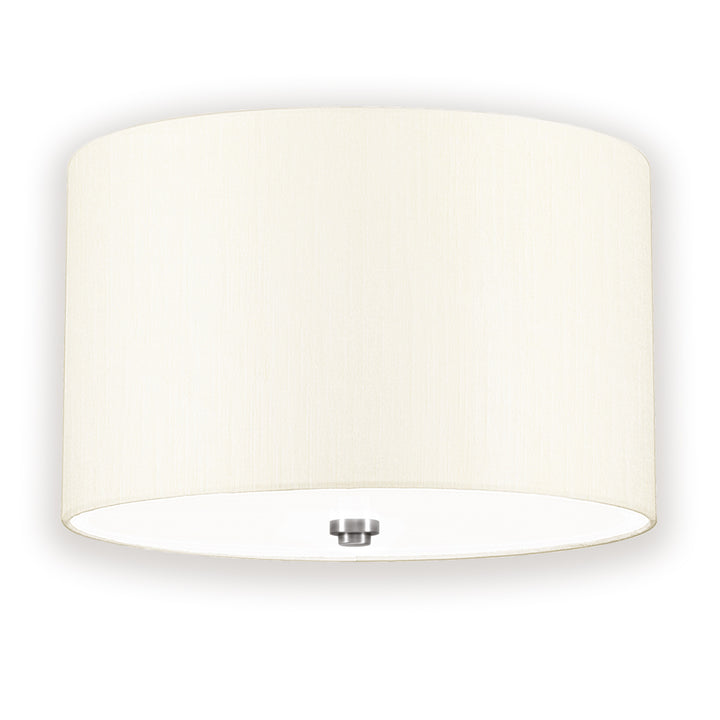 Elstead Lighting Plafonnier Fletcher Flush 3 lumières · Ivoire abat-jour chrome poli · Ø 35.6 cm DL-FLETCHER14-3LT-IV-PC