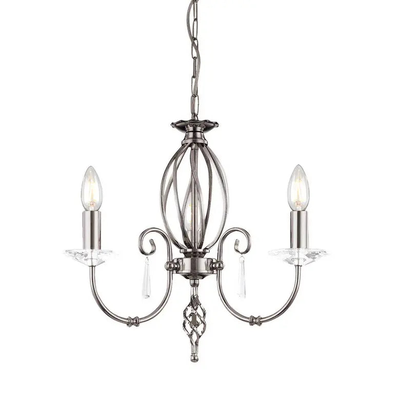 Elstead Lighting Lustre Aegean 3 lumières · Nickel poli AG3-POL-NICKEL – Lustres