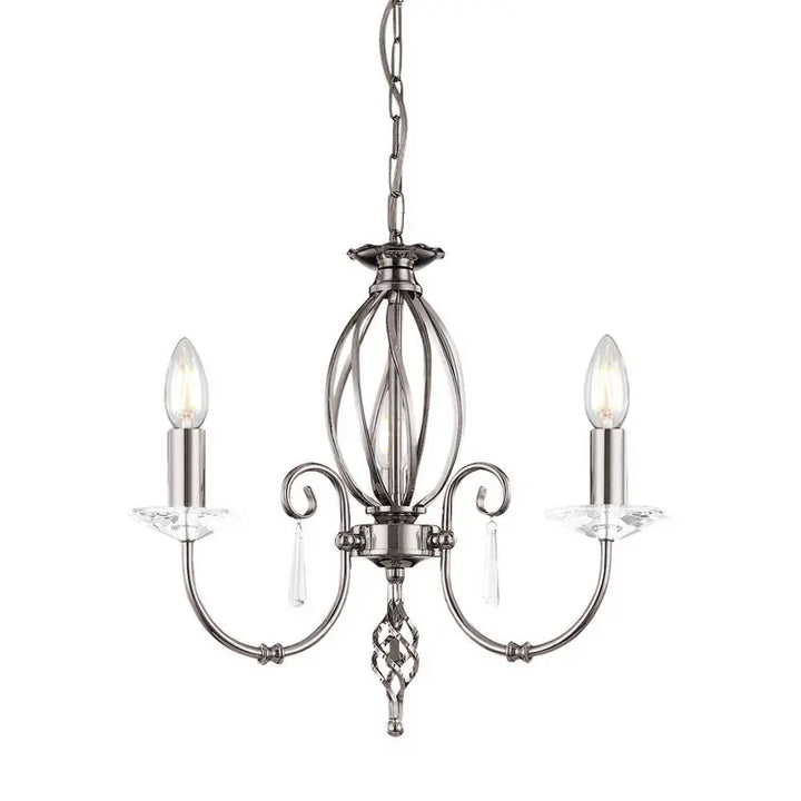 Elstead Lighting Lustre Aegean 3 lumières · Nickel poli AG3-POL-NICKEL