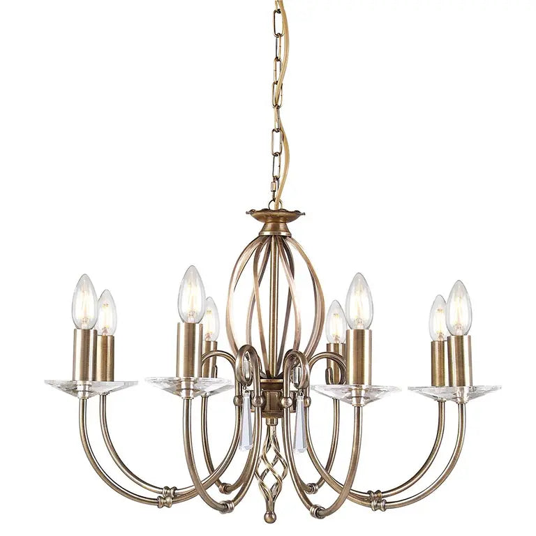 Elstead Lighting Lustre Aegean 8 lumières · Laiton vieilli AG8-AGED-BRASS – Lustres