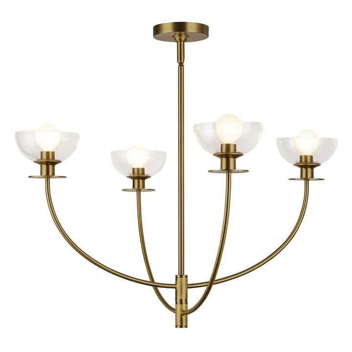 Elstead Lighting Lustre Sylvia 4 lumières · Or brossé ALM-SYLVIA4-BG-CL