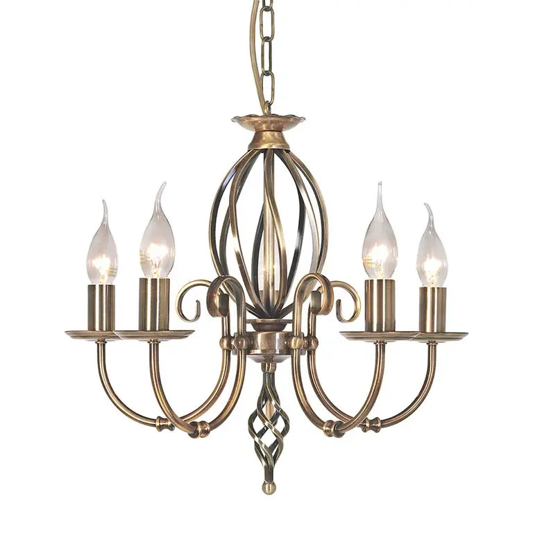 Elstead Lighting Lustre Artisan 5 lumières · Laiton vieilli ART5-AGD-BRASS – Lustres