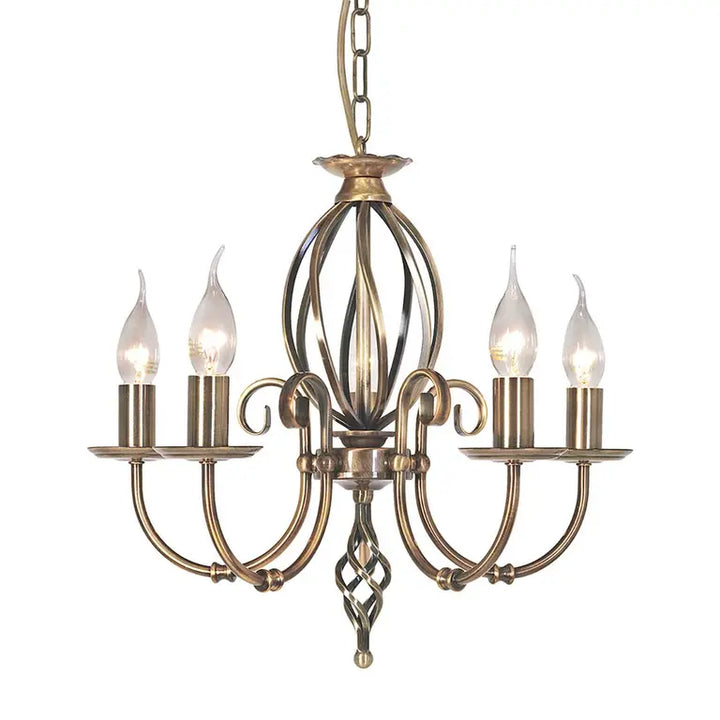 Elstead Lighting Lustre Artisan 5 lumières · Laiton vieilli ART5-AGD-BRASS