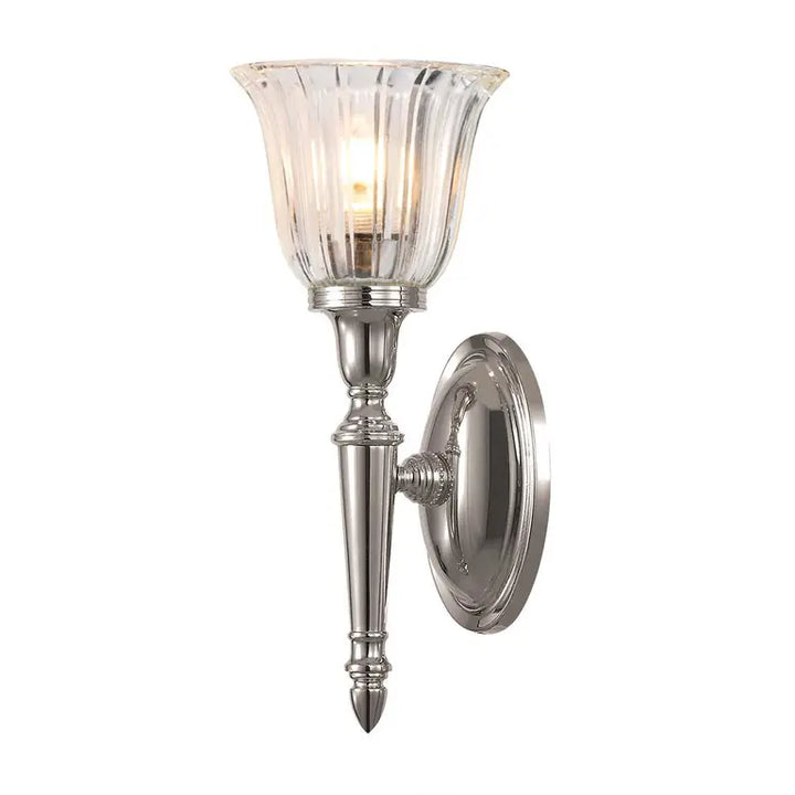 Elstead Lighting Applique de salle de bain Dryden · Nickel poli · H 33 cm BATH-DRYDEN1-PN