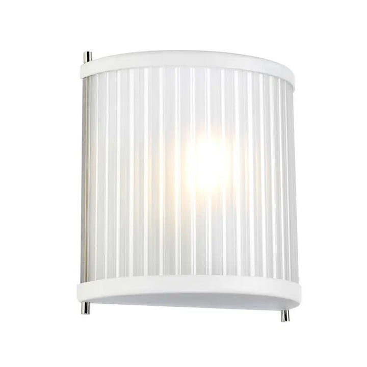 Elstead Lighting Applique Corona · Blanc satiné peint · Nickel poli DL-CORONA1-WPN