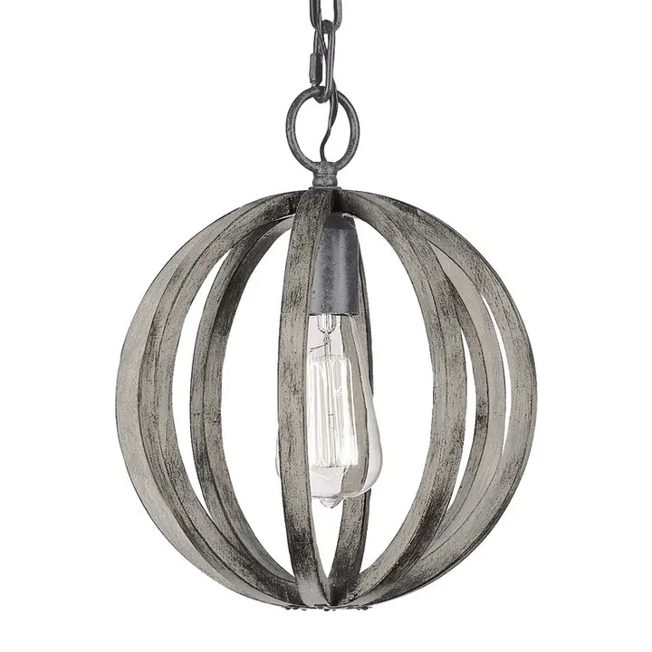 Elstead Lighting Suspension Allier · Chêne bois patiné · Fer vieilli FE-ALLIER-P-WW