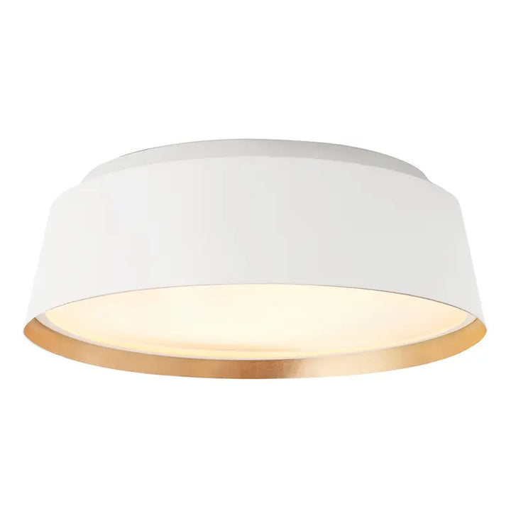 Elstead Lighting Plafonnier Asher 3 lumières · Blanc mat · Or FE-ASHER-3F-WHT