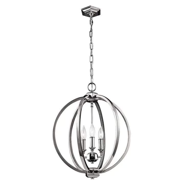 Elstead Lighting Suspension Corinne 3 lumières · Nickel poli · Cristal · Ø 43.2 cm FE-CORINNE-3P-M