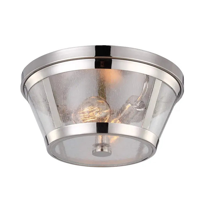 Elstead Lighting Plafonnier Harrow 2 lumières · Nickel poli · Ø 34.9 cm FE-HARROW-F