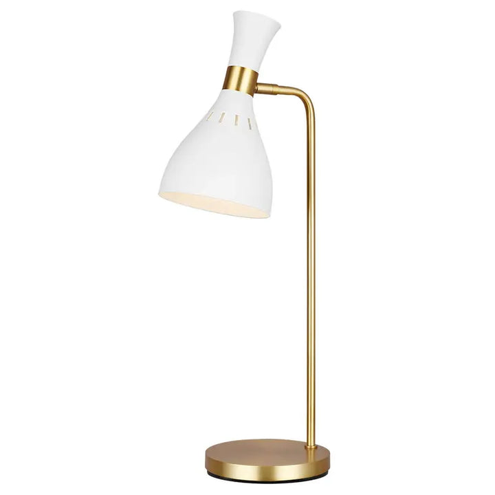Elstead Lighting Lampe à poser Joan · Blanc mat · Laiton bruni FE-JOAN-TL-MW