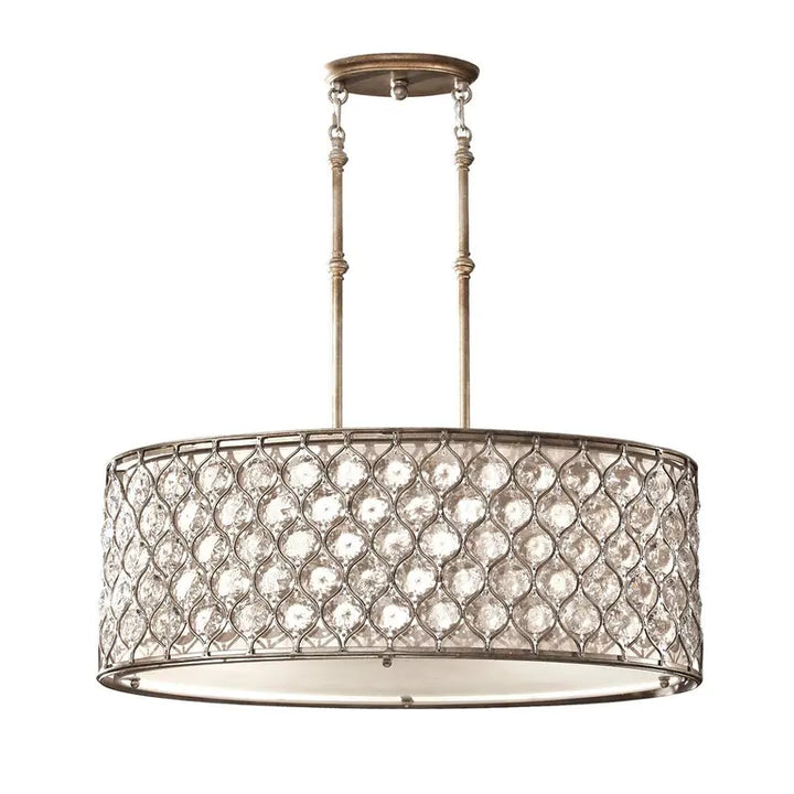 Elstead Lighting Suspension Lucia 3 lumières · Argent bruni · H 29.8 cm FE-LUCIA-P-A