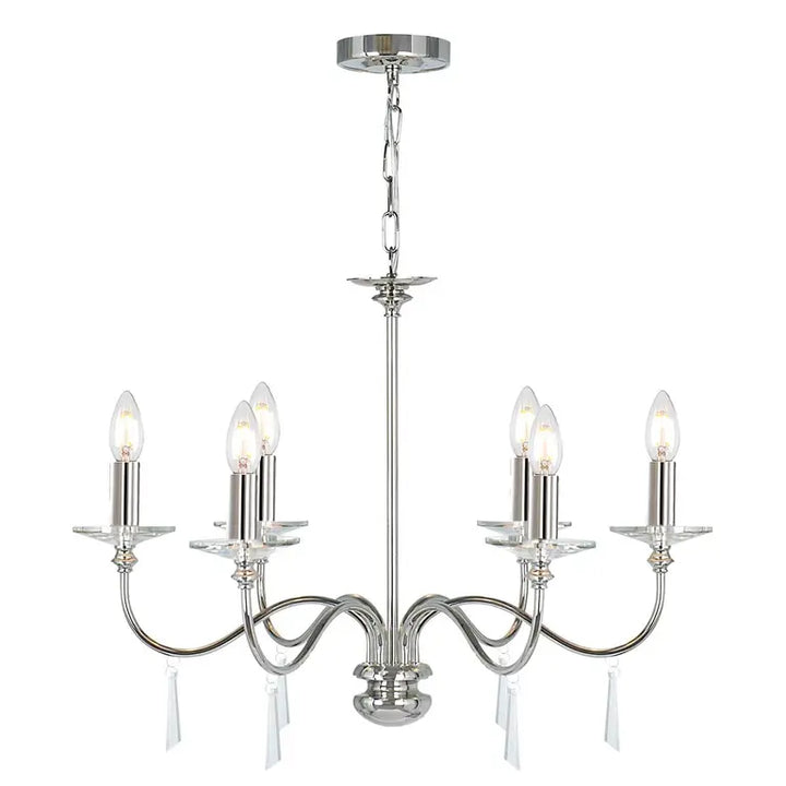 Elstead Lighting Lustre Finsbury Park 6 lumières FP6-POL-NICKEL