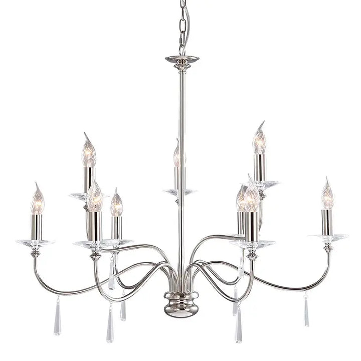 Elstead Lighting Lustre Finsbury Park 9 lumières FP9-POL-NICKEL