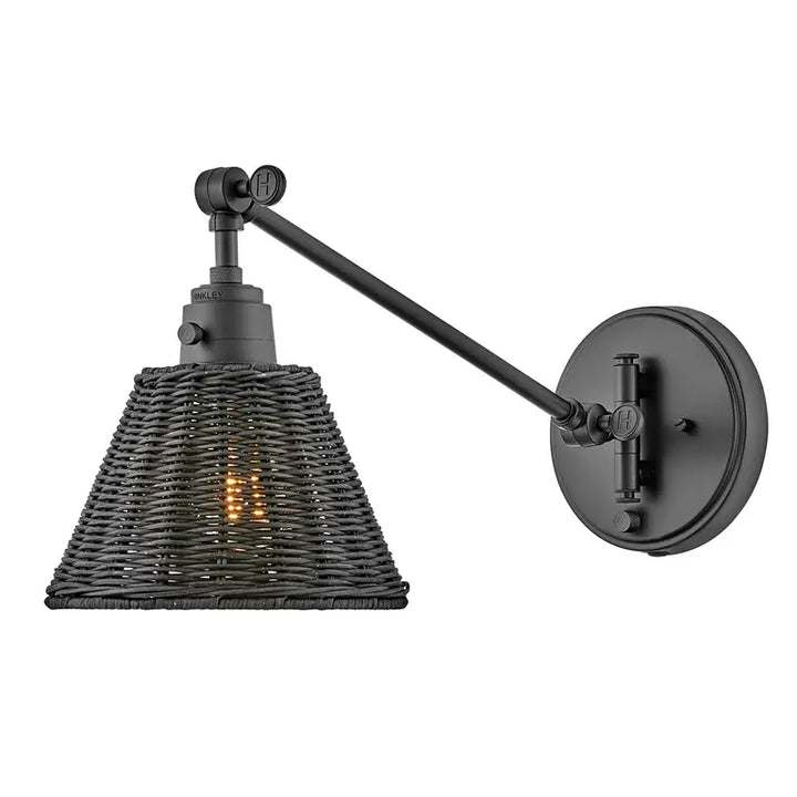 Hinkley · Elstead Applique Arti · Noir · Noir rotin abat-jour HK-ARTI-1W-BK-BR