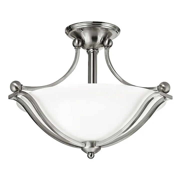 Hinkley · Elstead Plafonnier Bolla 2 lumières · Nickel brossé · Ø 48.9 cm HK-BOLLA-SF