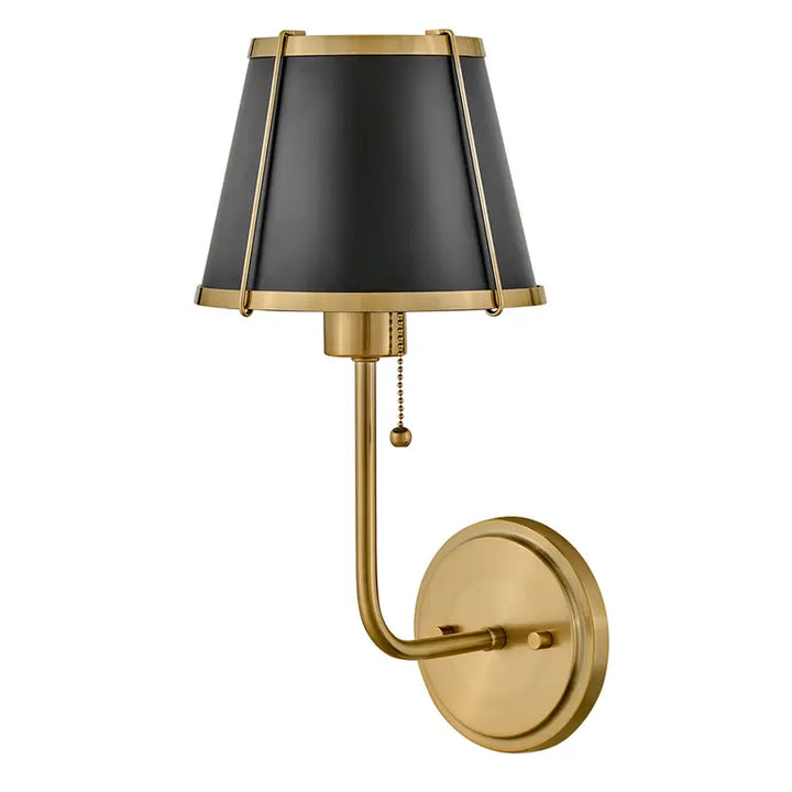 Hinkley · Elstead Applique Clarke · Laiton · Noir abat-jour HK-CLARKE1-BR-BK