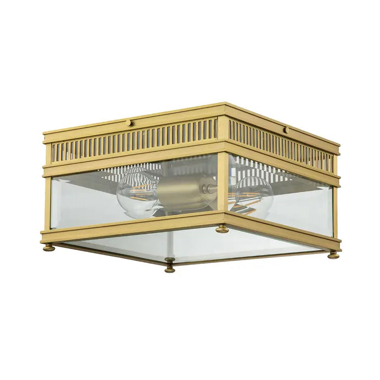 Elstead Lighting Plafonnier Holborn 2 lumières · Laiton brossé HOLBORN-F-BB – Plafonniers