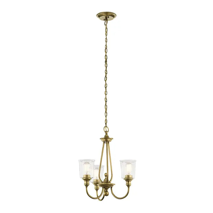 Kichler · Elstead Lustre Waverly 3 lumières · Laiton naturel KL-WAVERLY3-NBR