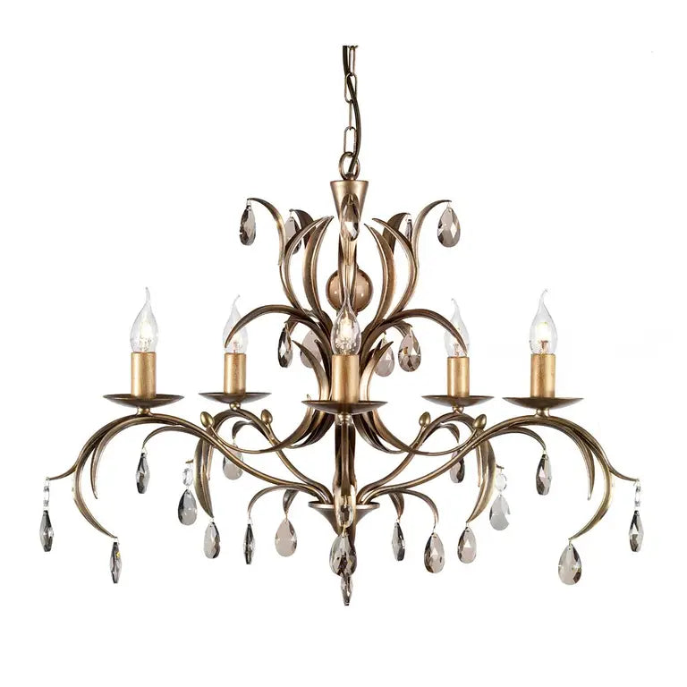 Elstead Lighting Lustre Lily 5 lumières LL5-ANT-BRZ – Lustres
