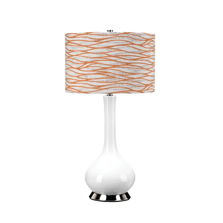 Elstead Lighting Lampe à poser MILO · Nickel poli · Blanc · Orange MILO-PN-TL-LORA