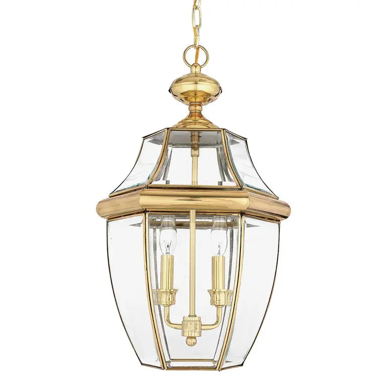 Quoizel · Elstead Suspension Newbury 2 lumières · Rouge laiton poli QZ-NEWBURY8-L-PB – Suspensions