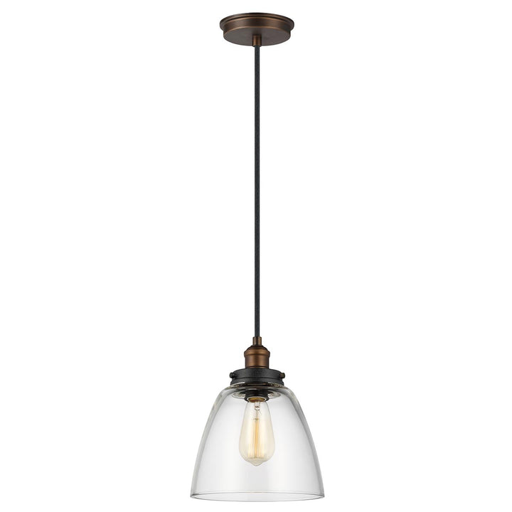 Elstead Lighting Suspension Baskin · Laiton vieilli peint · Patiné foncé · Ø 22.8 cm FE-BASKIN-P-B-BR