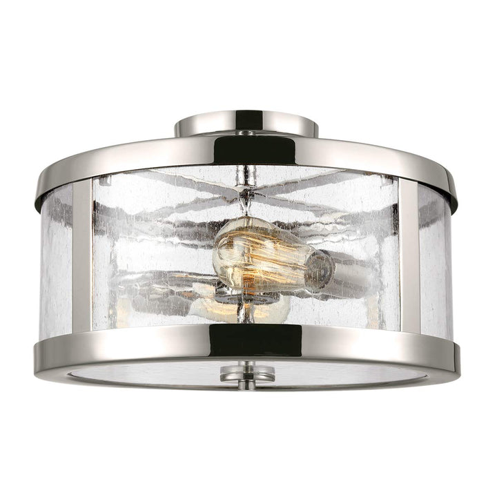 Elstead Lighting Plafonnier Harrow 2 lumières · Nickel poli · Ø 38.1 cm FE-HARROW-SF