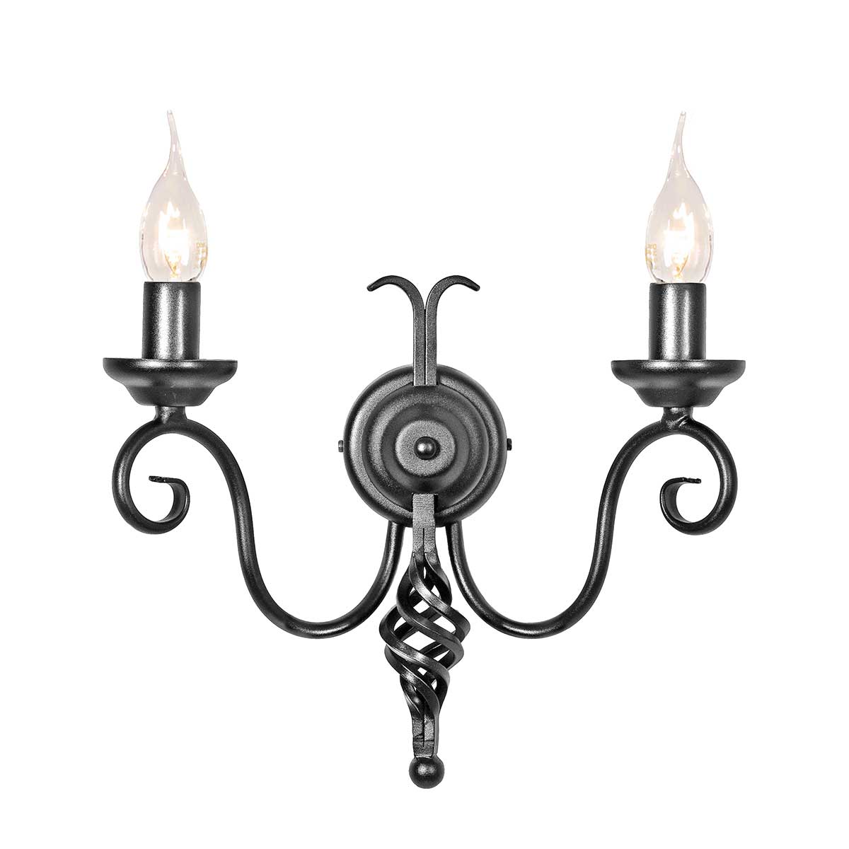 Elstead Lighting Applique Harlech 2 lumières HR2A-BLACK – Appliques murales