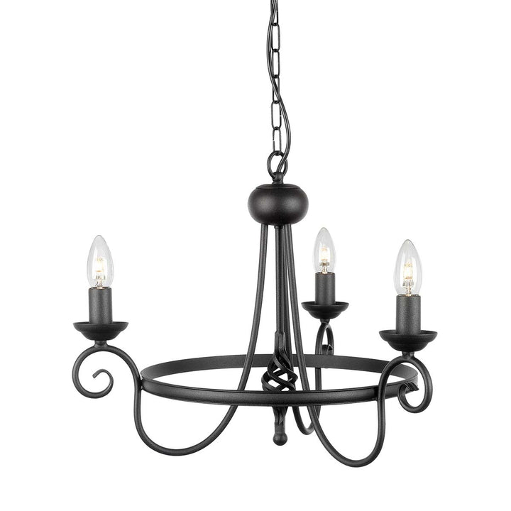 Elstead Lighting Lustre Harlech 3 lumières HR3A-BLACK