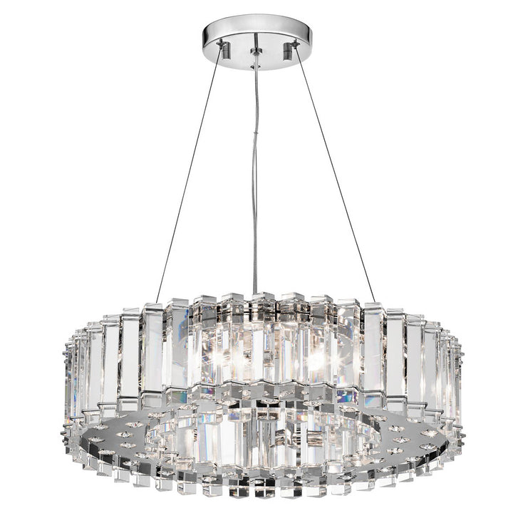 Kichler · Elstead Lustre de salle de bain Crystal Skye 8 lumières · Chrome · Ø 53 cm KL-CRYSTAL-SKYE8