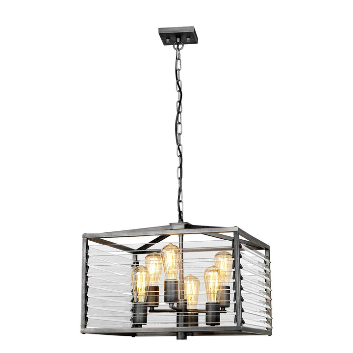Elstead Lighting Suspension Louvre 6 lumières LOUVRE-6P