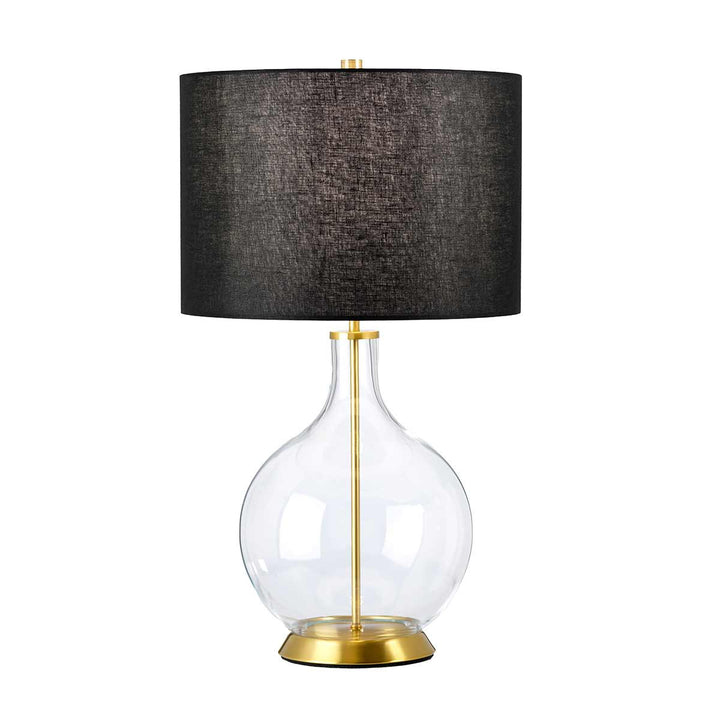 Elstead Lighting Lampe à poser Orb · Noir abat-jour laiton vieilli ORB-CLEAR-AB-BLK