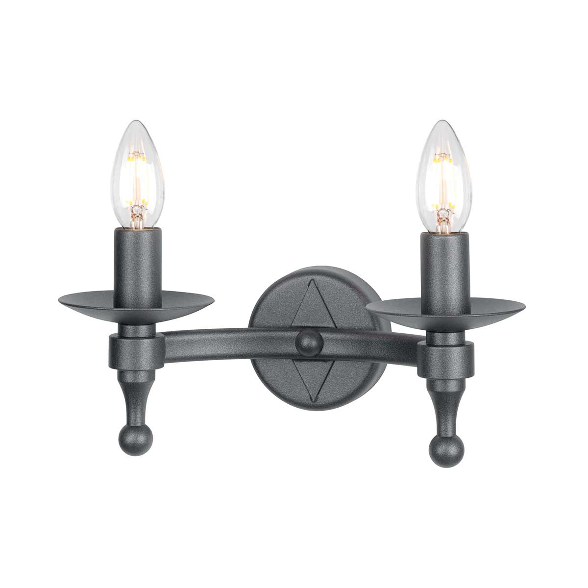 Elstead Lighting Applique Warwick 2 lumières WR2-GRAPHITE – Appliques murales